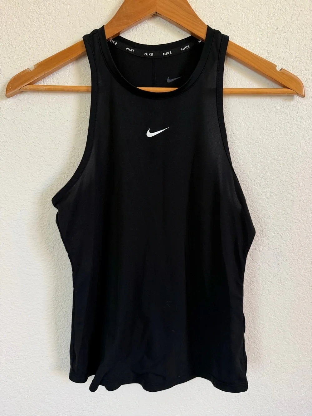 Nike Black Tank Top with White Swoosh Logo